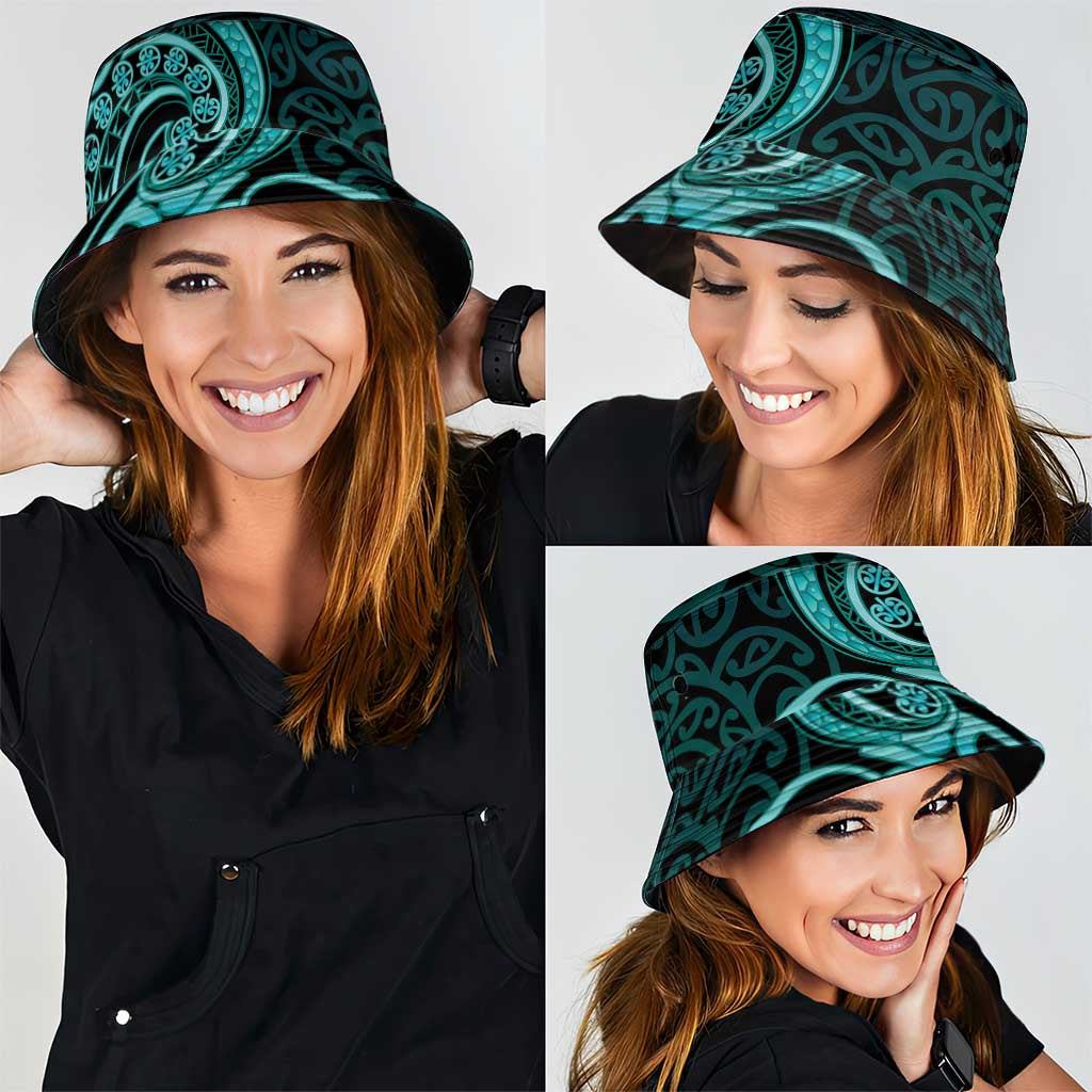 Turquoise New Zealand Mangopare Bucket Hat Aotearoa Maori Koru Style LT14