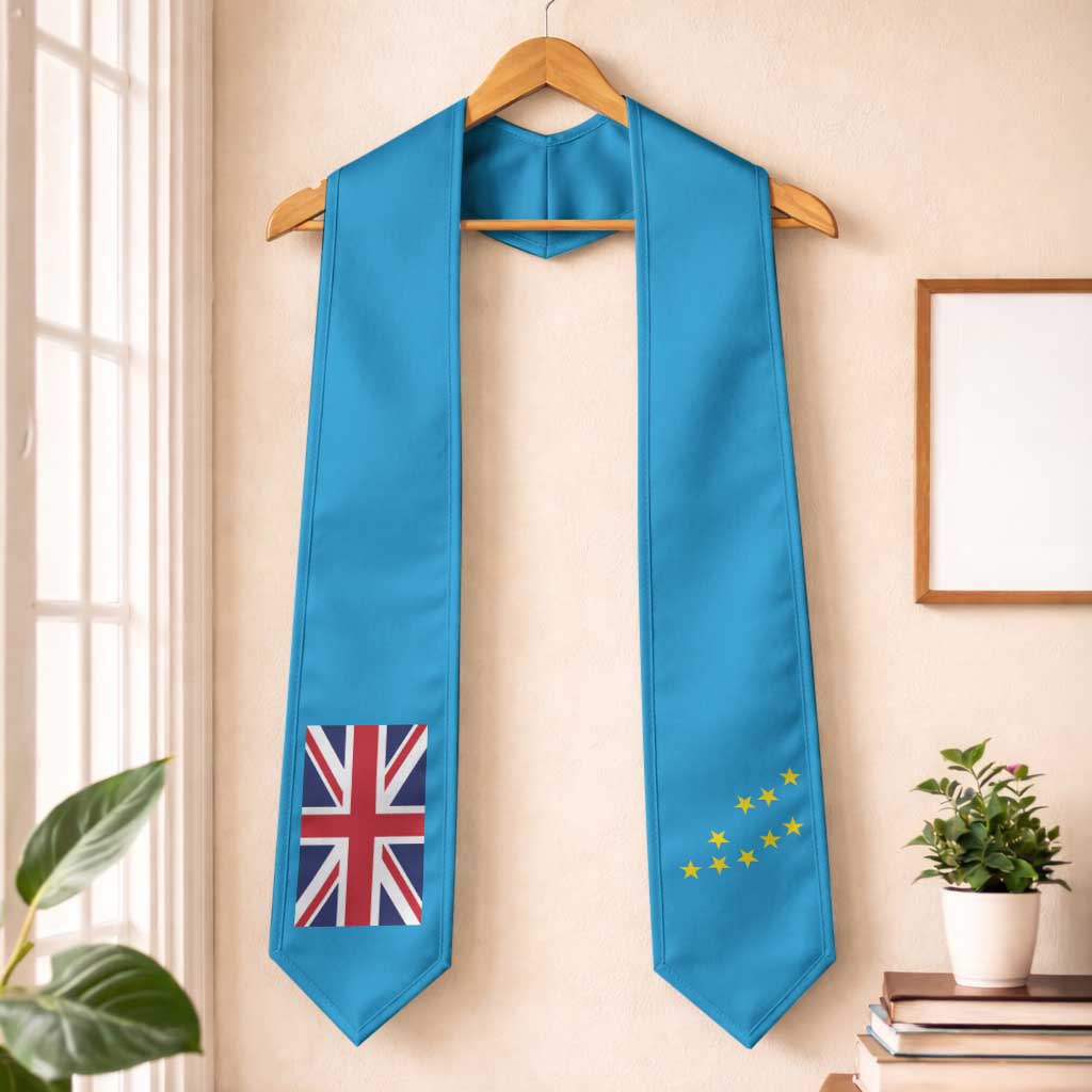 Tuvalu Graduation Stole Flag Style LT05 One Size Blue - Polynesian Pride