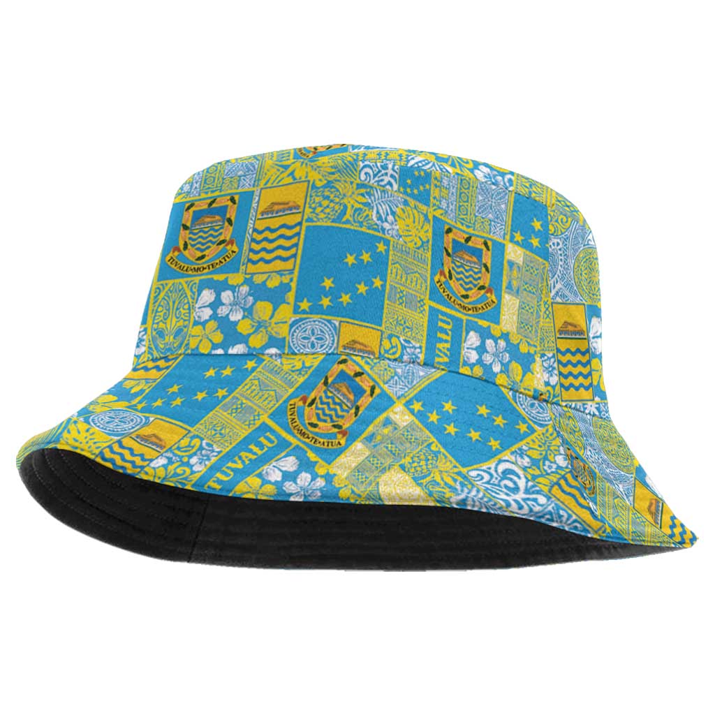Tuvalu Manuia te Kilisimasi Bucket Hat Pacific Patchwork Xmas Vibes - Polynesian Pride