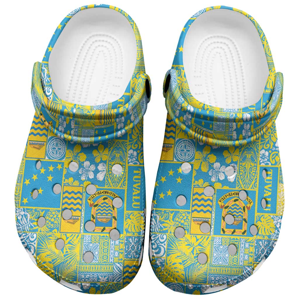 Tuvalu Manuia te Kilisimasi Clogs Shoes Pacific Patchwork Xmas Vibes - Polynesian Pride