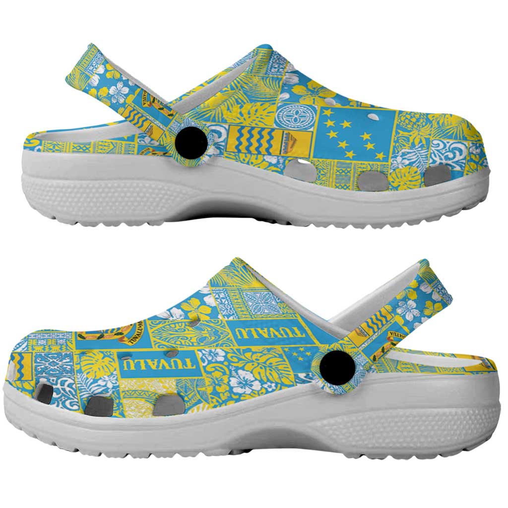 Tuvalu Manuia te Kilisimasi Clogs Shoes Pacific Patchwork Xmas Vibes - Polynesian Pride