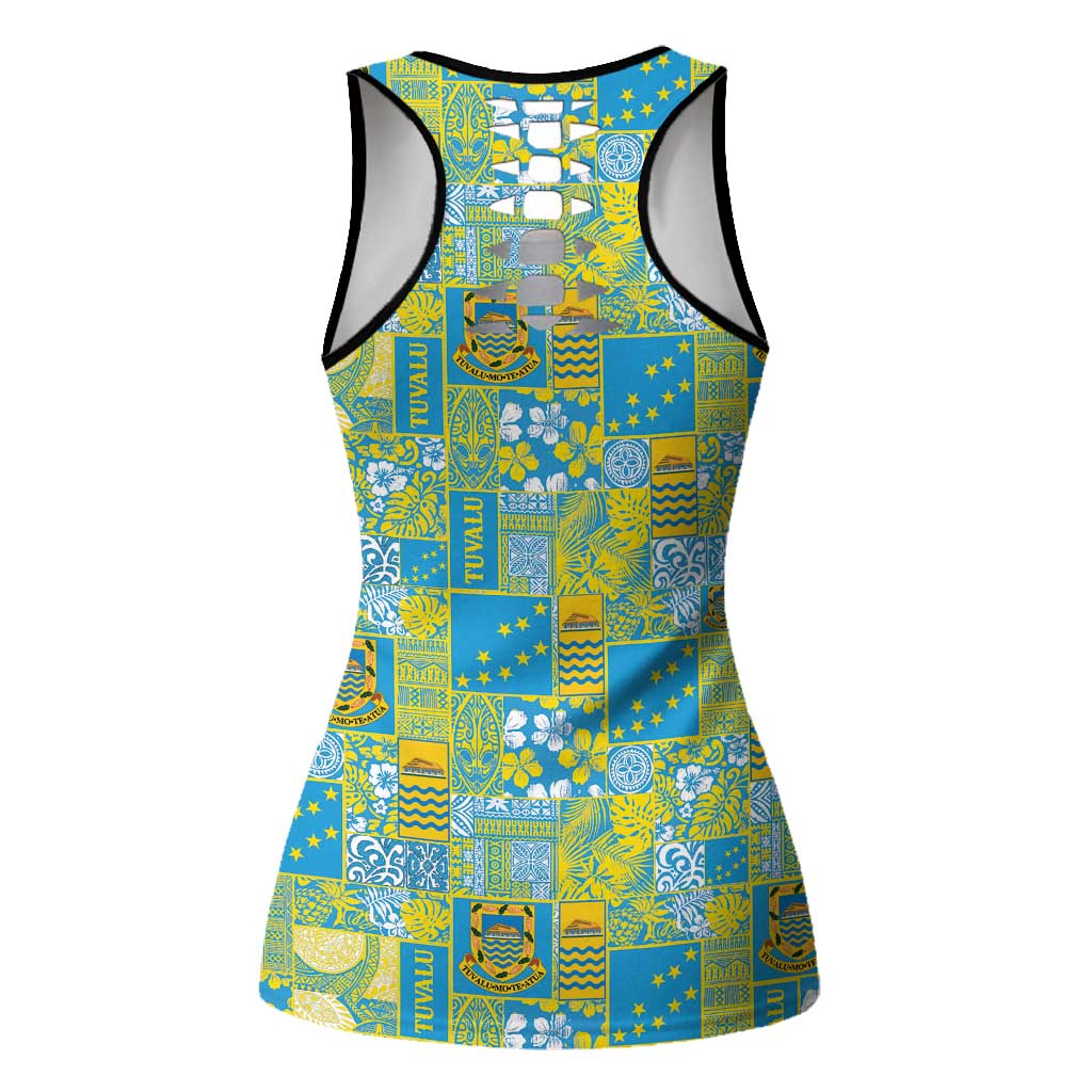 Tuvalu Manuia te Kilisimasi Hollow Tank Top Pacific Patchwork Xmas Vibes - Polynesian Pride