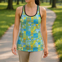 Tuvalu Manuia te Kilisimasi Hollow Tank Top Pacific Patchwork Xmas Vibes - Polynesian Pride