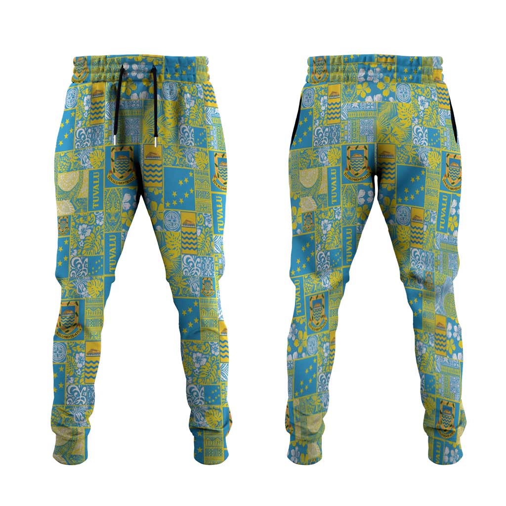 Tuvalu Manuia te Kilisimasi Jogger Pants Pacific Patchwork Xmas Vibes - Polynesian Pride