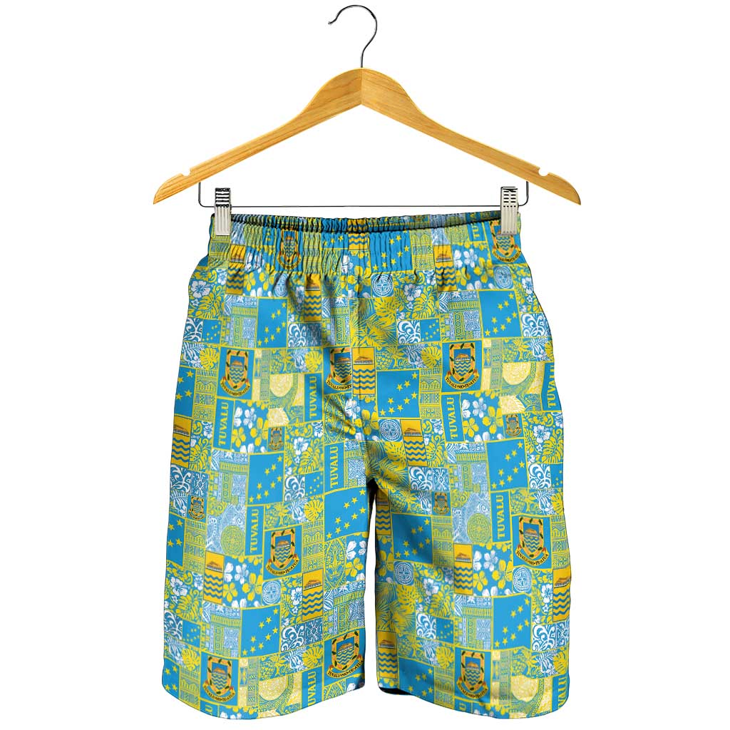 Tuvalu Manuia te Kilisimasi Shorts for Men Pacific Patchwork Xmas Vibes - Polynesian Pride