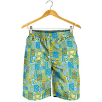 Tuvalu Manuia te Kilisimasi Shorts for Men Pacific Patchwork Xmas Vibes - Polynesian Pride