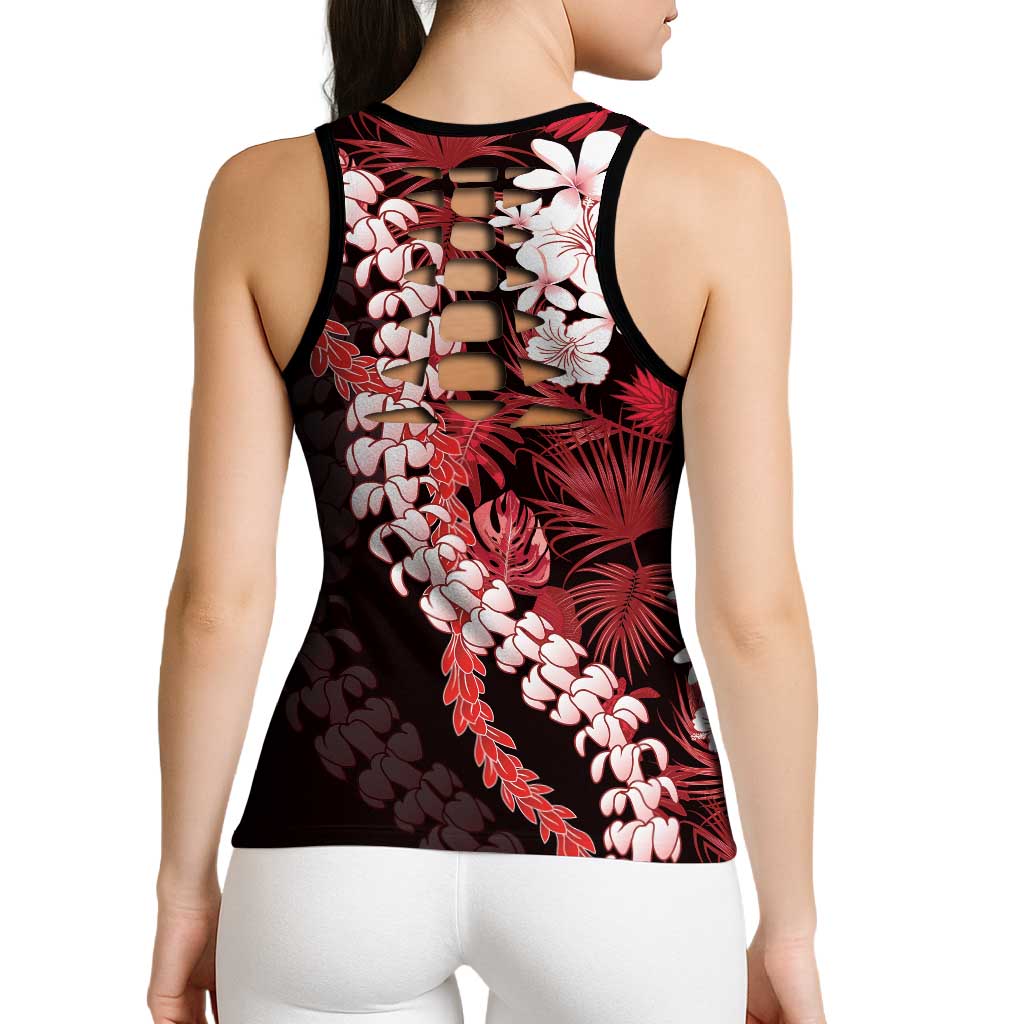 Ulaula Aloha Hawaii Lei Hollow Tank Top Tropical Flowers Elegant Vibe - Polynesian Pride