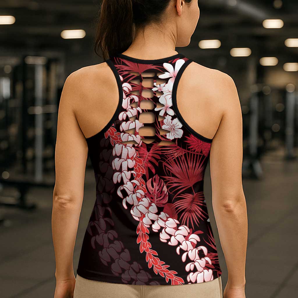 Ulaula Aloha Hawaii Lei Hollow Tank Top Tropical Flowers Elegant Vibe - Polynesian Pride