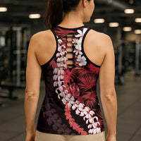 Ulaula Aloha Hawaii Lei Hollow Tank Top Tropical Flowers Elegant Vibe - Polynesian Pride