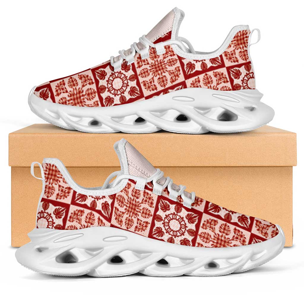 Ulaula Palaka Quilt Hawaii Clunky Sneakers Hawaiian Tropical Monstera Sea Turtle