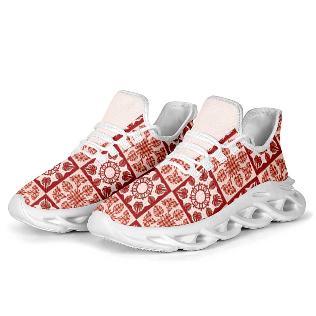Ulaula Palaka Quilt Hawaii Clunky Sneakers Hawaiian Tropical Monstera Sea Turtle