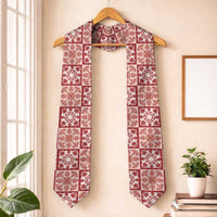 Ulaula Palaka Quilt Hawaii Graduation Stole Hawaiian Tropical Monstera Sea Turtle LT14 One Size Red - Polynesian Pride