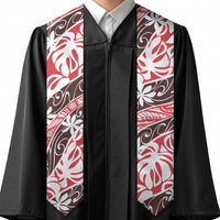 Uteute Tahiti Tiare Monstera Graduation Stole Polynesian Pattern Curve Style LT01 - Polynesian Pride