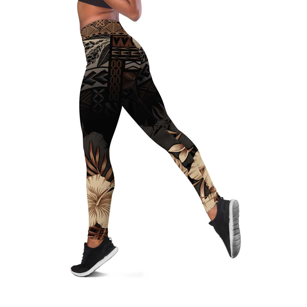 Vaiaso o le Gagana Samoa Leggings Siapo Motif Black