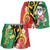 Vanuatu Christmas Shorts for Women Funny Santa with Namele and Boar Tusk Tribal - Polynesian Pride