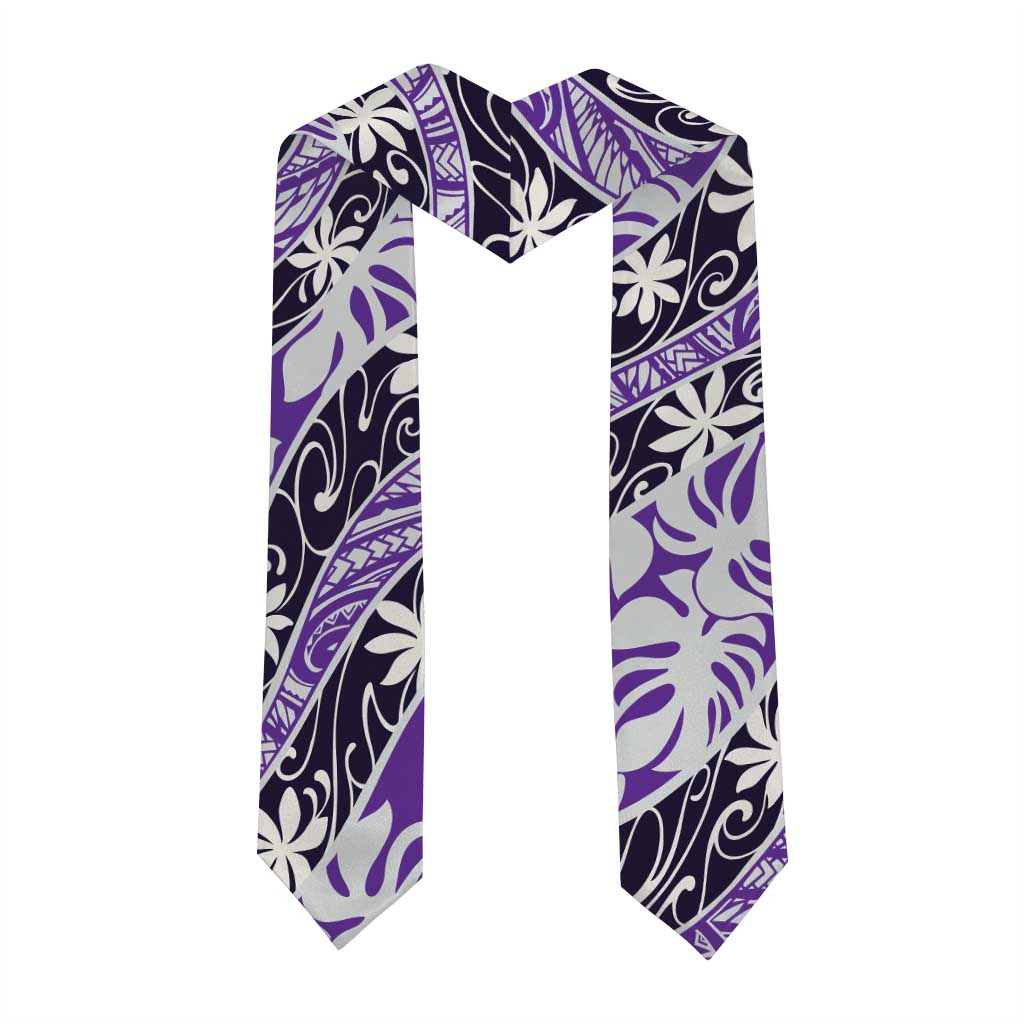 Vareau Tahiti Tiare Monstera Graduation Stole Polynesian Pattern Curve Style
