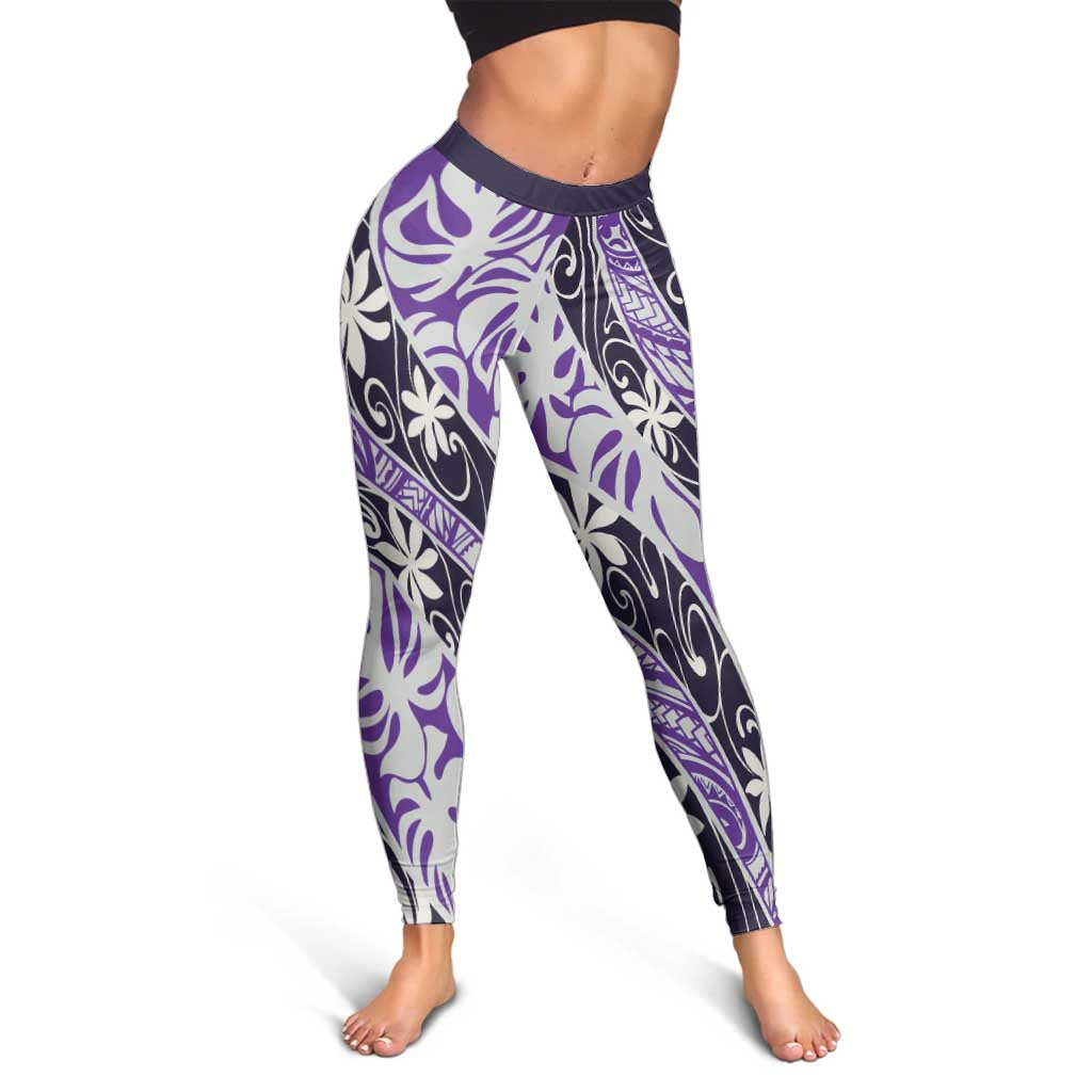 Vareau Tahiti Tiare Monstera Leggings Polynesian Pattern Curve Style - Polynesian Pride