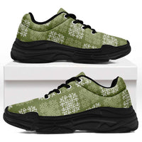 Vesuvian Green Palaka Quilt Hawaii Chunky Sneakers Traditional Hawaii-plaid Pattern LT14 Vesuvian Green - Polynesian Pride