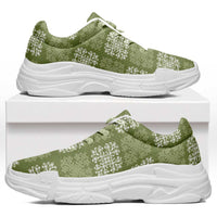 Vesuvian Green Palaka Quilt Hawaii Chunky Sneakers Traditional Hawaii-plaid Pattern LT14 Vesuvian Green - Polynesian Pride