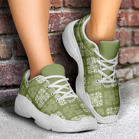 Vesuvian Green Palaka Quilt Hawaii Chunky Sneakers Traditional Hawaii-plaid Pattern LT14 - Polynesian Pride