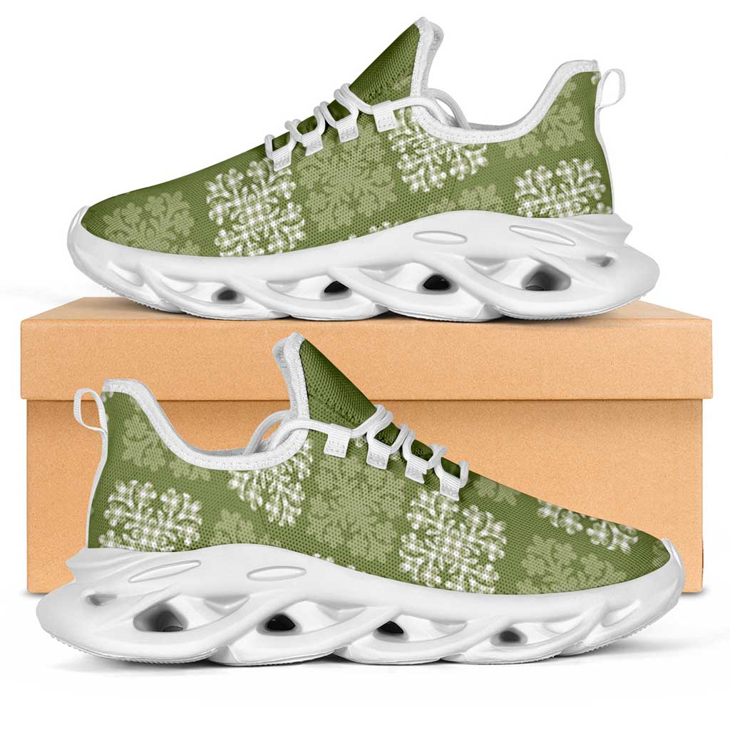 Vesuvian Green Palaka Quilt Hawaii Clunky Sneakers Traditional Hawaii-plaid Pattern - Polynesian Pride