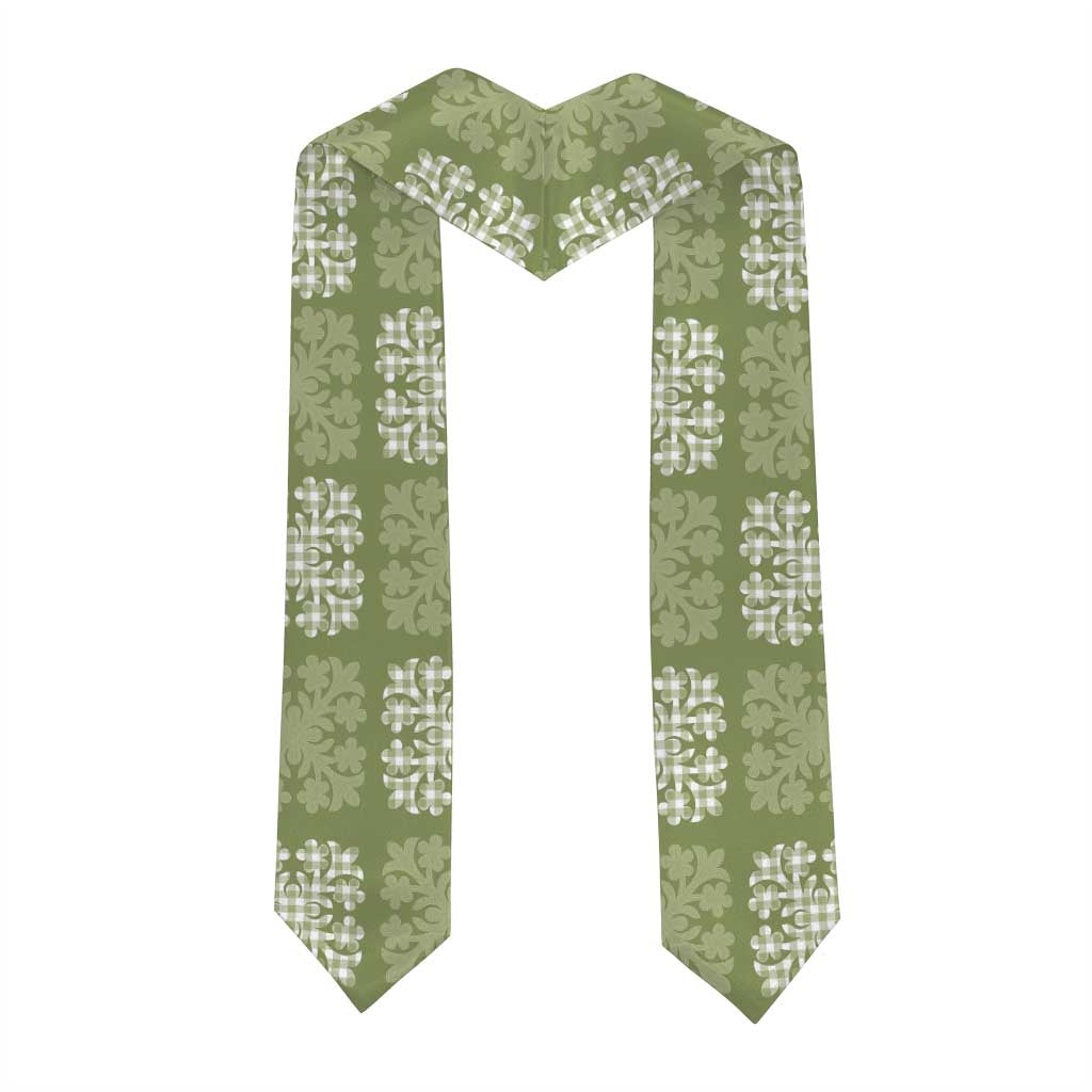 Vesuvian Green Palaka Quilt Hawaii Graduation Stole Traditional Hawaii-plaid Pattern - Polynesian Pride