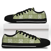 Vesuvian Green Palaka Quilt Hawaii Low Top Shoes Traditional Hawaii-plaid Pattern - Polynesian Pride