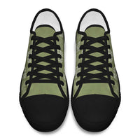 Vesuvian Green Palaka Quilt Hawaii Low Top Shoes Traditional Hawaii-plaid Pattern - Polynesian Pride