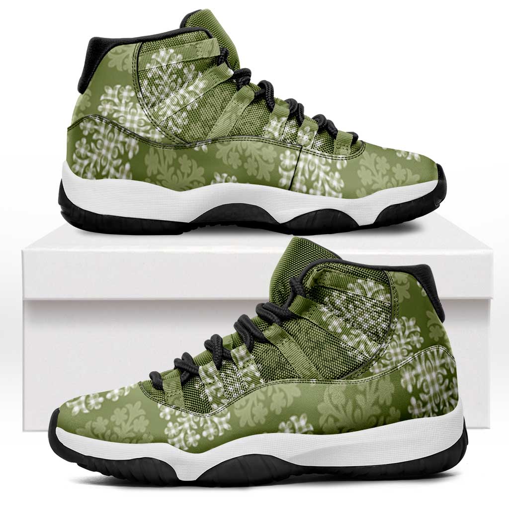 Vesuvian Green Palaka Quilt Hawaii Sneakers J11 Traditional Hawaii-plaid Pattern LT14 Vesuvian Green - Polynesian Pride