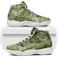 Vesuvian Green Palaka Quilt Hawaii Sneakers J11 Traditional Hawaii-plaid Pattern LT14 Vesuvian Green - Polynesian Pride
