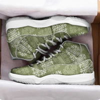 Vesuvian Green Palaka Quilt Hawaii Sneakers J11 Traditional Hawaii-plaid Pattern LT14 - Polynesian Pride
