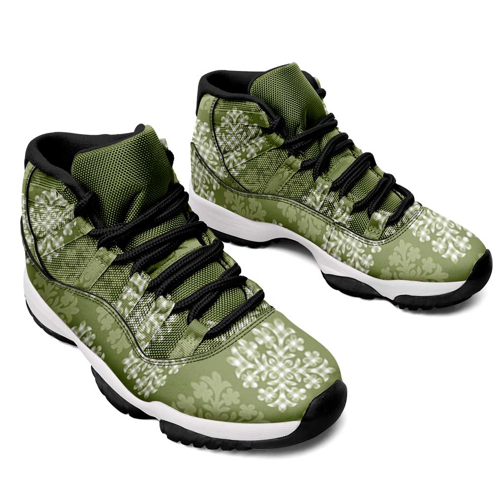 Vesuvian Green Palaka Quilt Hawaii Sneakers J11 Traditional Hawaii-plaid Pattern LT14 - Polynesian Pride