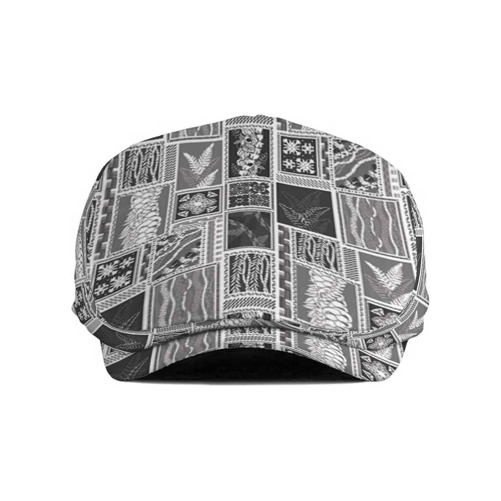 Vintage Aloha Block Quilt Jeff Hat Black Inspired Lei Motifs - Polynesian Pride
