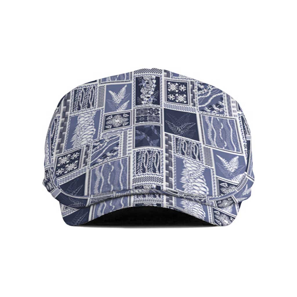 Vintage Aloha Block Quilt Jeff Hat Blue Inspired Lei Motifs - Polynesian Pride