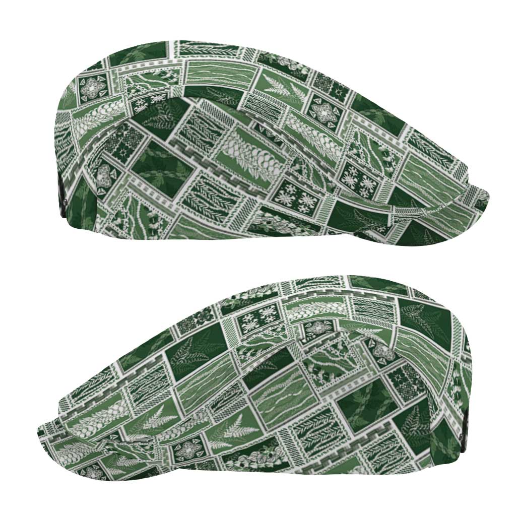 Vintage Aloha Block Quilt Jeff Hat Green Inspired Lei Motifs - Polynesian Pride