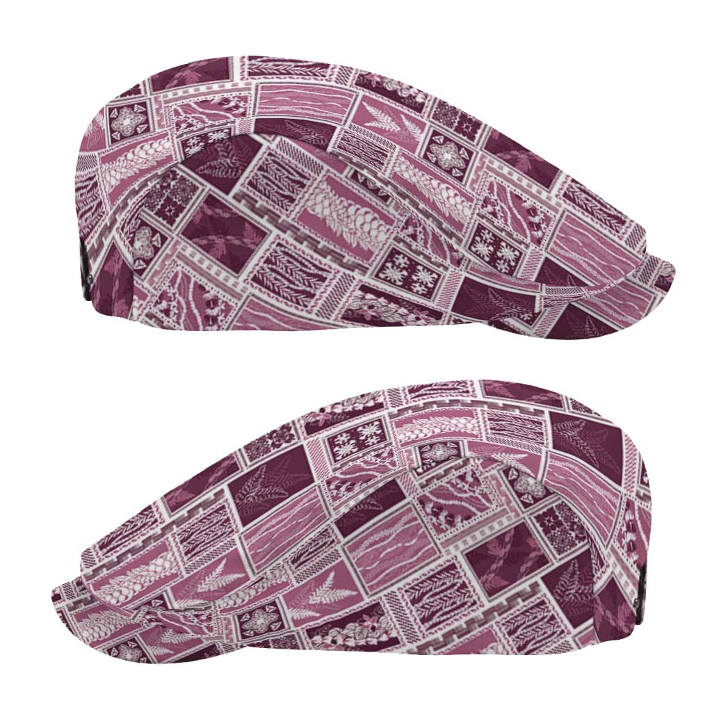 Vintage Aloha Block Quilt Jeff Hat Pink Inspired Lei Motifs - Polynesian Pride