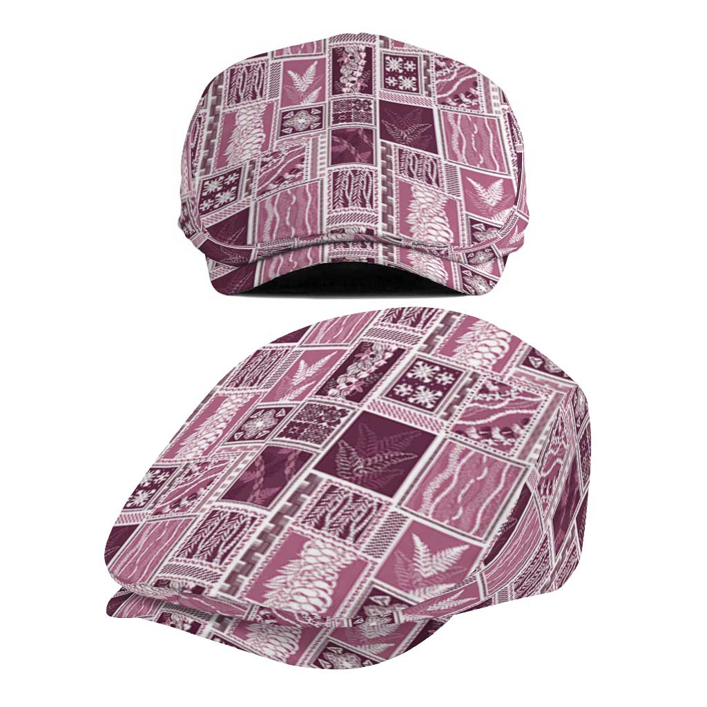 Vintage Aloha Block Quilt Jeff Hat Pink Inspired Lei Motifs - Polynesian Pride
