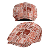 Vintage Aloha Block Quilt Jeff Hat Red Inspired Lei Motifs - Polynesian Pride