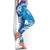 Vintage Blue Polynesia Leggings Plumeria With Hibiscus Tropical Vibes - Polynesian Pride