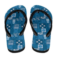 Vintage Hawaiian Quilting Patterns Flip Flops Blue Style Tribal Fabric Patchwork - Polynesian Pride