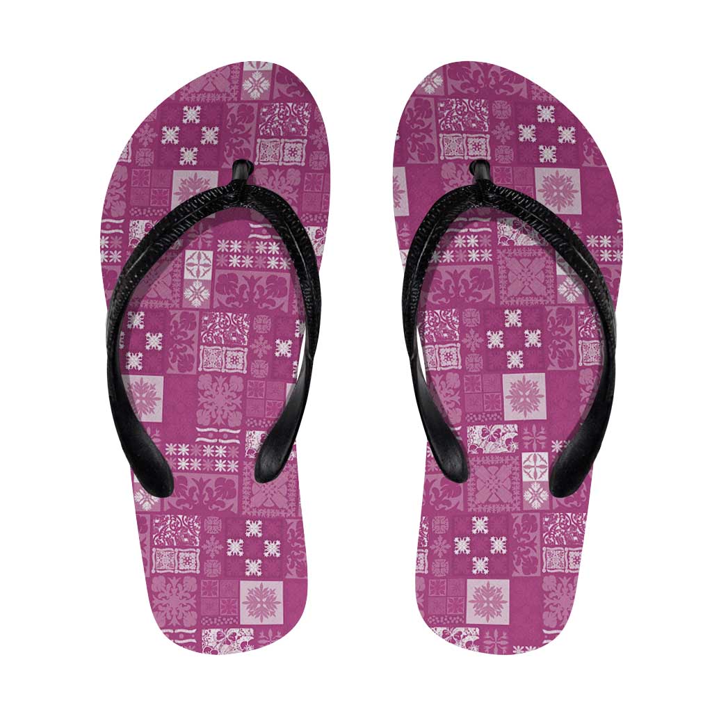 Vintage Hawaiian Quilting Patterns Flip Flops Pink Style Tribal Fabric Patchwork - Polynesian Pride