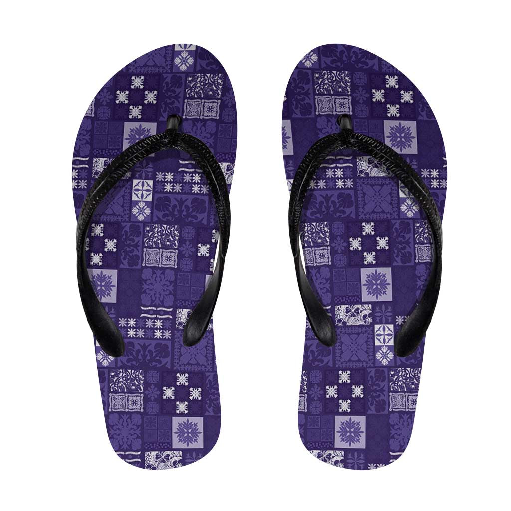 Vintage Hawaiian Quilting Patterns Flip Flops Purple Style Tribal Fabric Patchwork - Polynesian Pride
