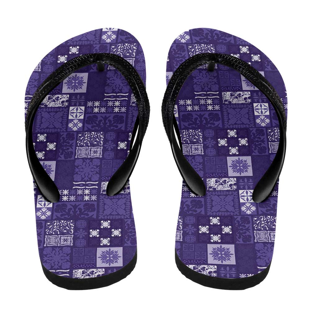 Vintage Hawaiian Quilting Patterns Flip Flops Purple Style Tribal Fabric Patchwork - Polynesian Pride