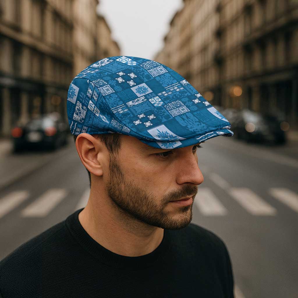 Vintage Hawaiian Quilting Patterns Jeff Hat Blue Style Tribal Fabric Patchwork - Polynesian Pride