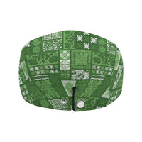 Vintage Hawaiian Quilting Patterns Jeff Hat Green Style Tribal Fabric Patchwork - Polynesian Pride