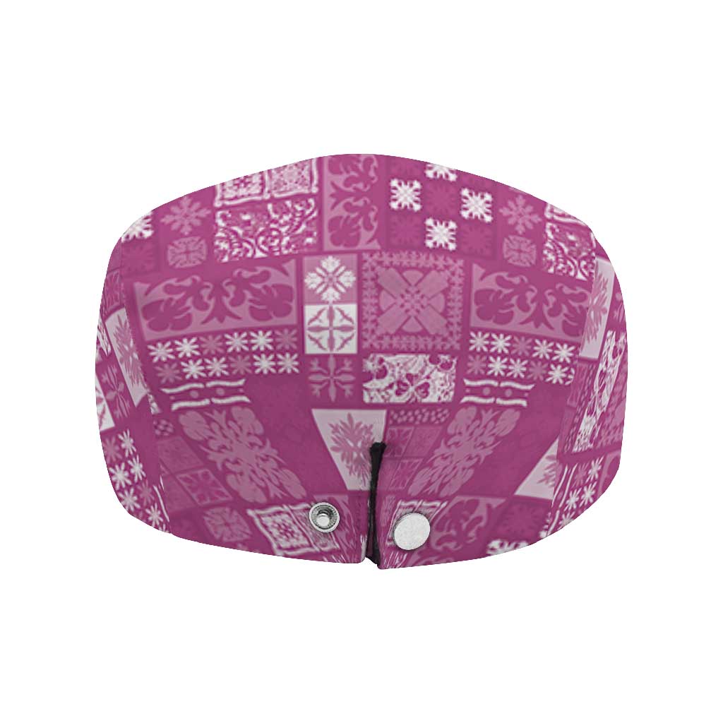 Vintage Hawaiian Quilting Patterns Jeff Hat Pink Style Tribal Fabric Patchwork - Polynesian Pride