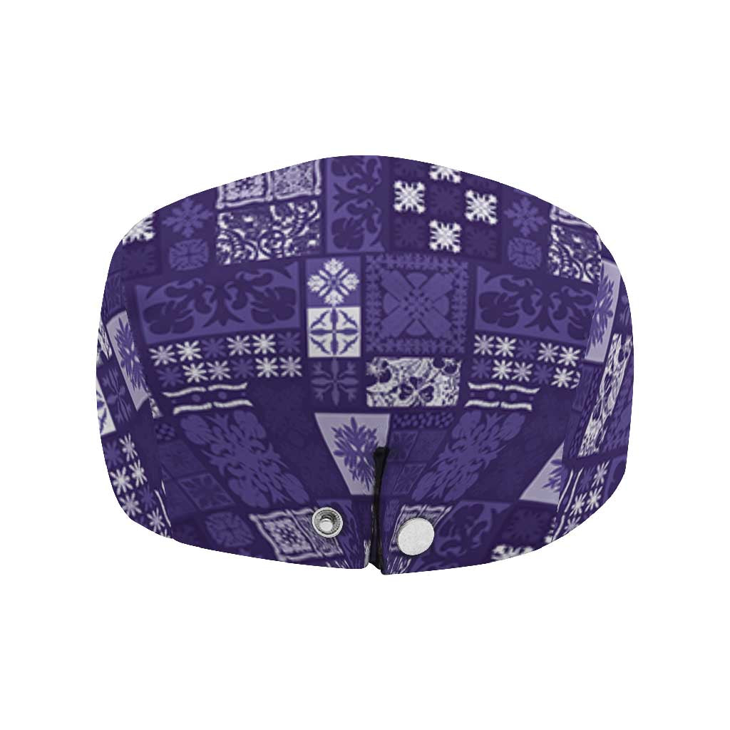 Vintage Hawaiian Quilting Patterns Jeff Hat Purple Style Tribal Fabric Patchwork - Polynesian Pride