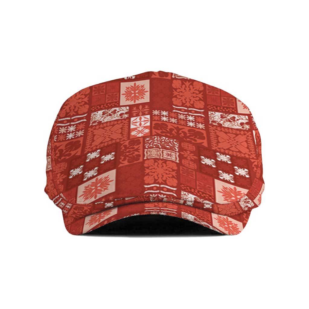 Vintage Hawaiian Quilting Patterns Jeff Hat Red Style Tribal Fabric Patchwork - Polynesian Pride