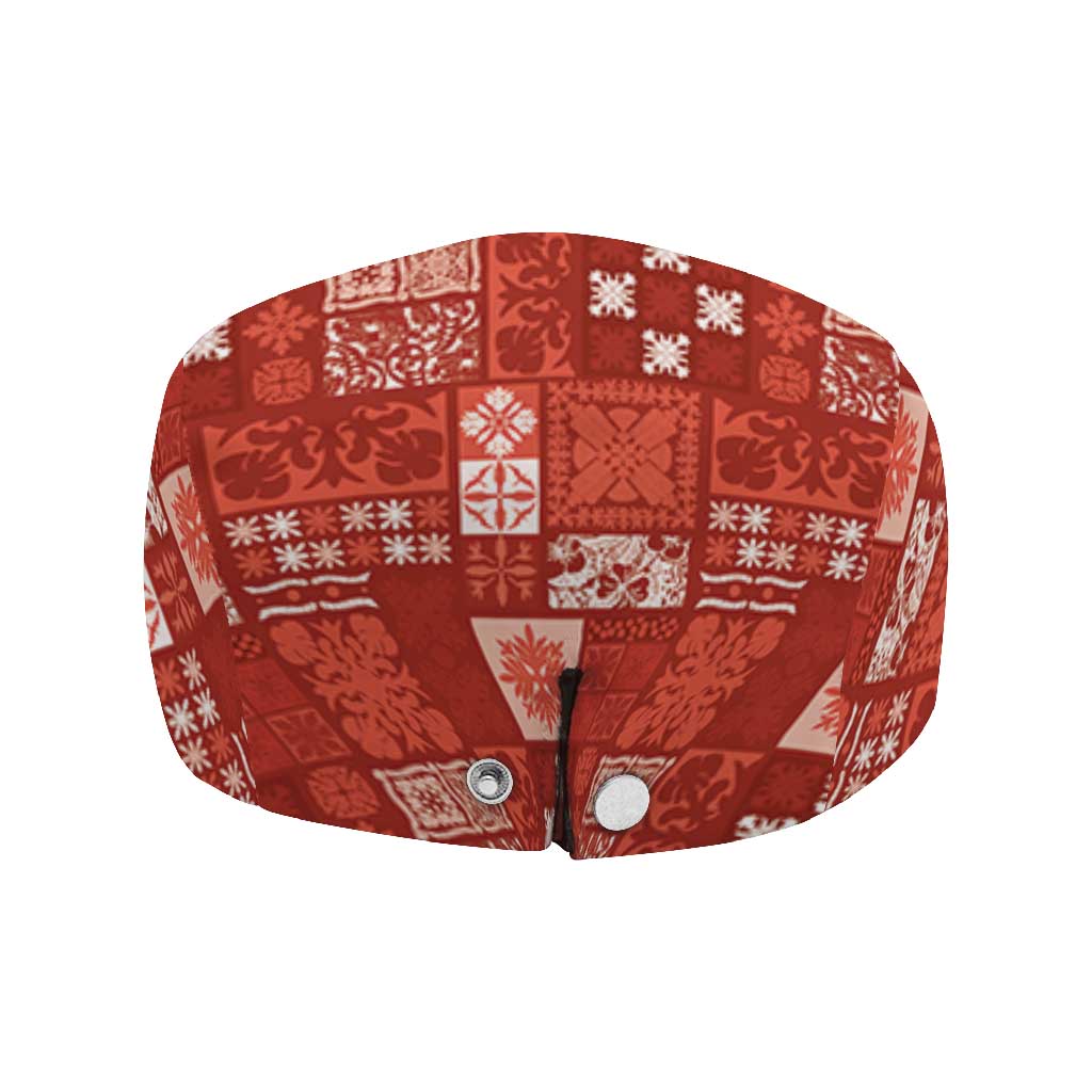 Vintage Hawaiian Quilting Patterns Jeff Hat Red Style Tribal Fabric Patchwork - Polynesian Pride
