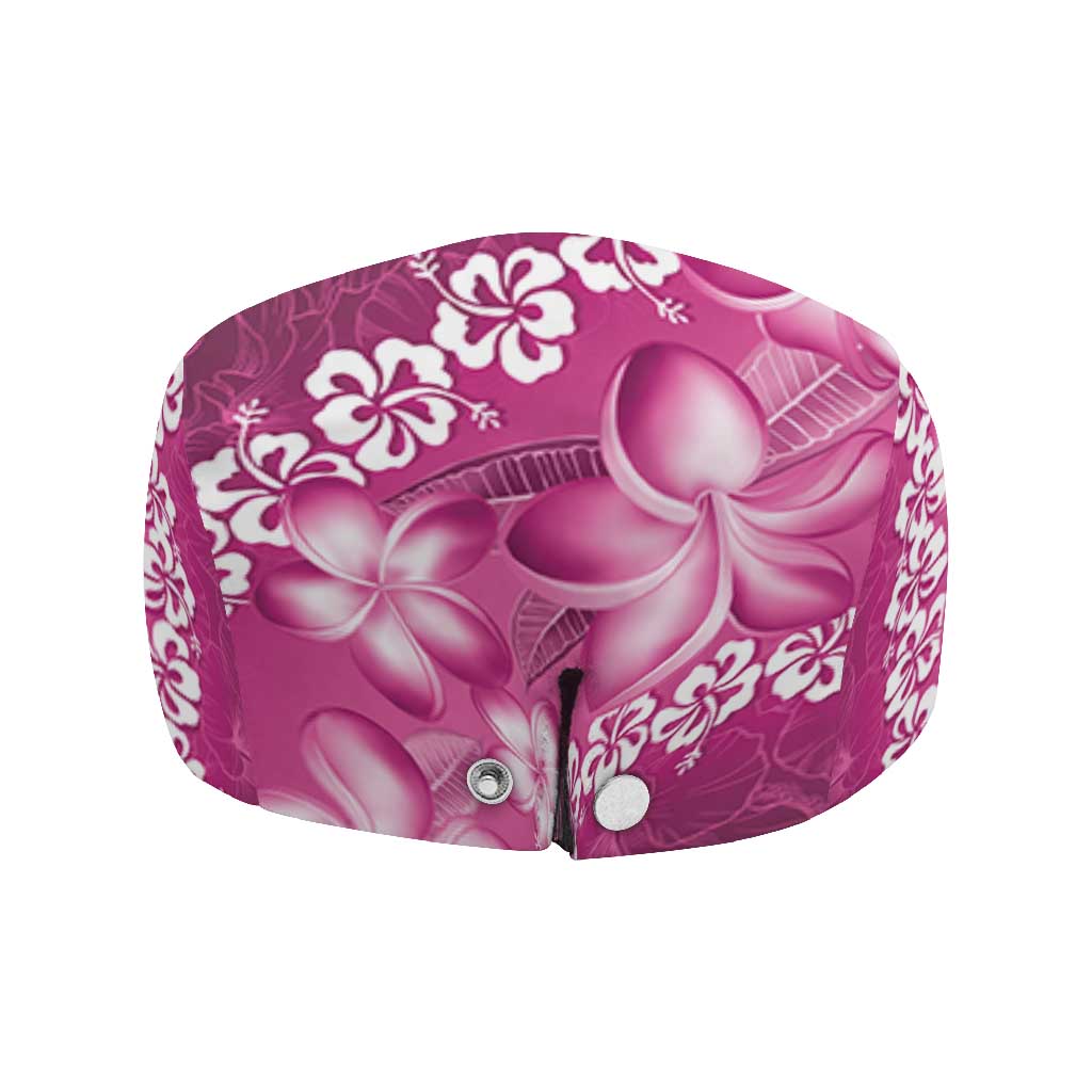 Vintage Pink Polynesia Jeff Hat Plumeria With Hibiscus Tropical Vibes - Polynesian Pride
